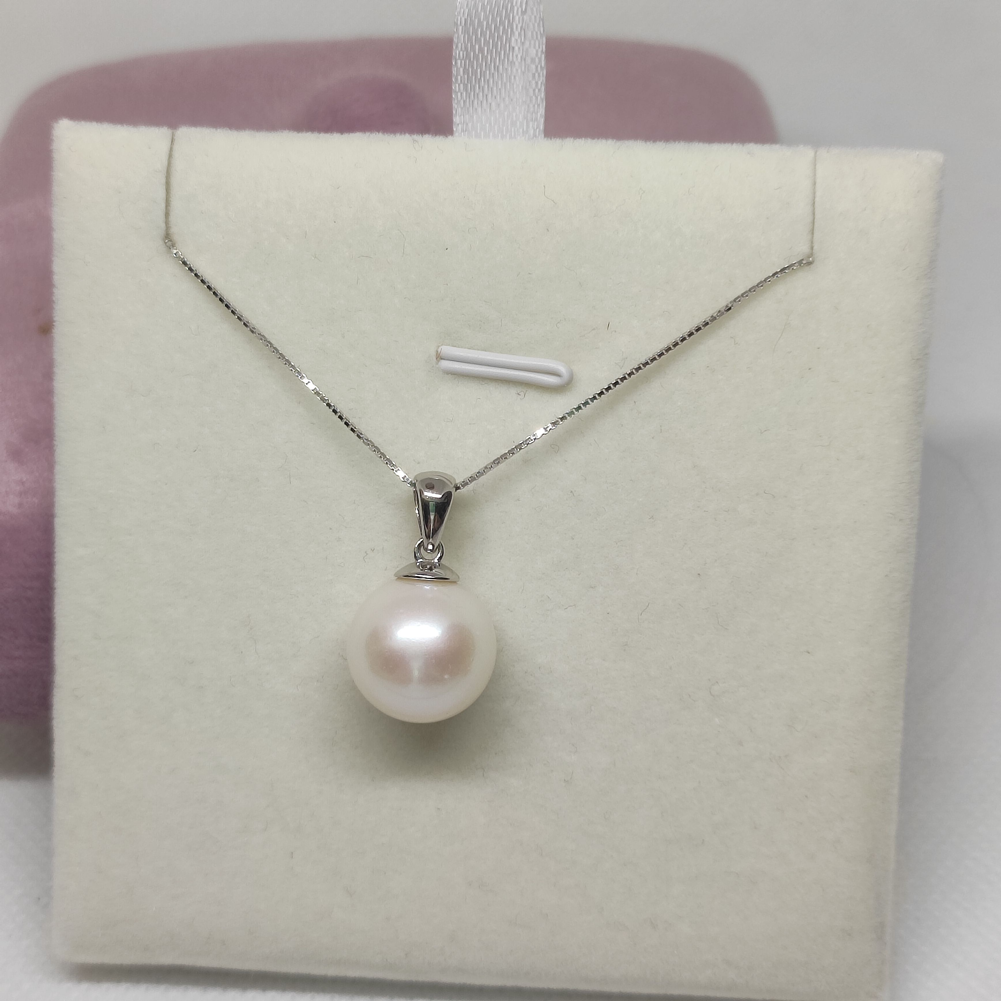 天然淡水真珍珠大吊坠正圆13+mm强光境面纯银瓜子扣礼盒微瑕轻奢