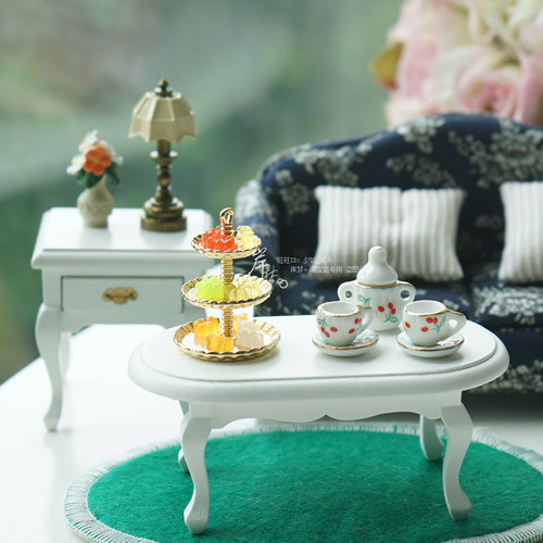微缩娃娃下午茶迷你客厅模型摆件