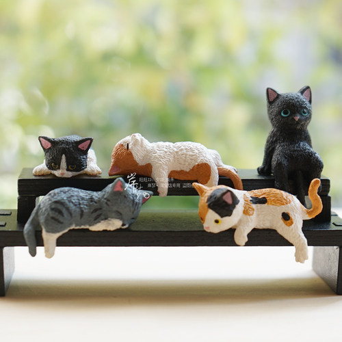 可爱正版礼物猫咪桌面边缘小摆件