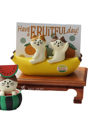 Маленькие украшения Ins Creative Creative Fruit Awrmelon Banana Cat Animal Office Desktop и подпишите папку сообщений