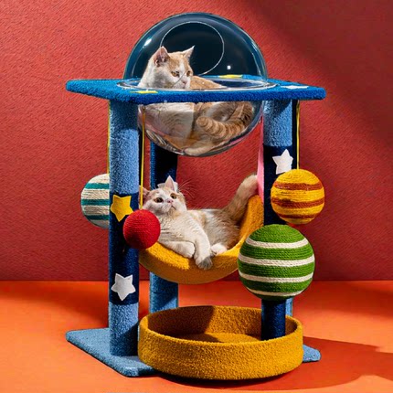 猫爬架猫抓板一体剑麻星空猫咪攀爬架太空舱猫窝家用小户型不占地