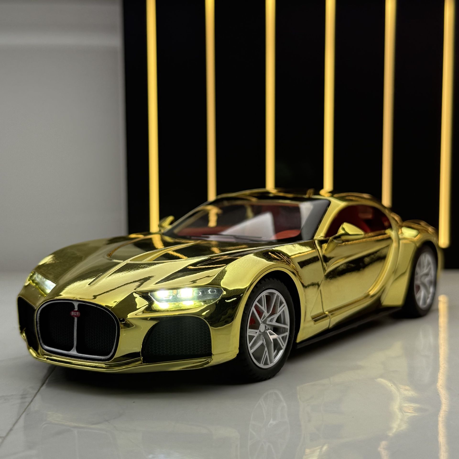 124电镀版布加迪大西洋合金模型