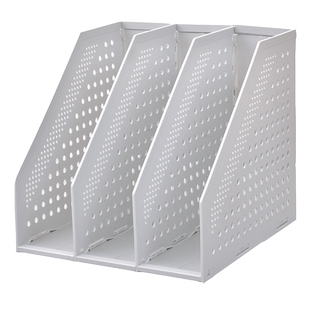 得力办公桌面资料收纳文件筐四联三栏三联可折叠多功能文件框篮资料架可伸缩办公桌桌上文件收纳架创意