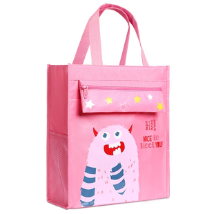 得力补习袋手提袋学生拎书袋文件袋帆布小学生用试卷收纳袋大容量画画美术课包儿童作业补课书袋书包学习用品