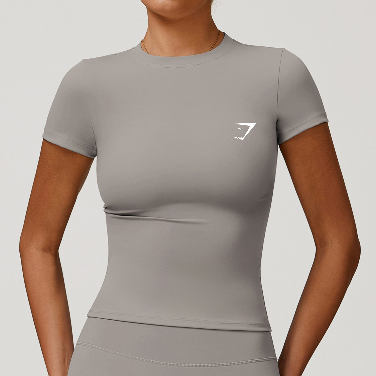 Gymshark鲨鱼短袖经典速干磨毛T恤女运动上衣户外跑步瑜伽短袖图片