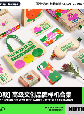 高级文创品牌包装VI提案样机模板合集PSD贴图设计模型毕设素材