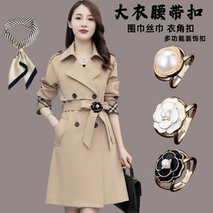 大衣腰带固定扣时尚加大号丝巾扣环扣子大方系蝴蝶结卡扣风衣腰扣