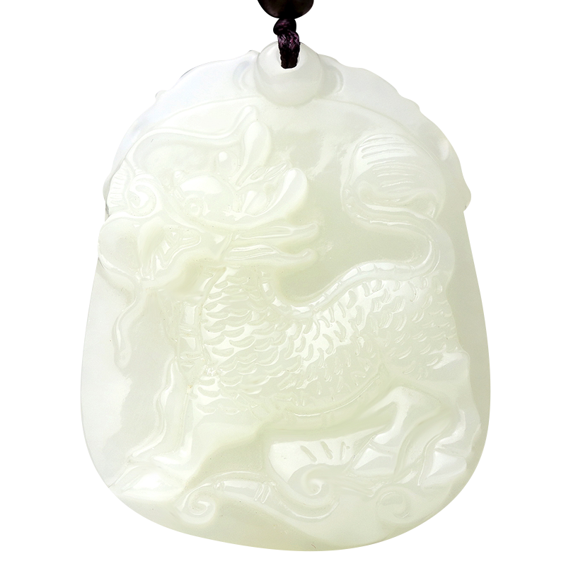手工雕刻如意瑞兽麒麟献瑞带证书
