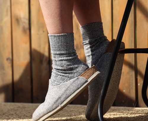 beeff混纺粗针简约风法式长袜