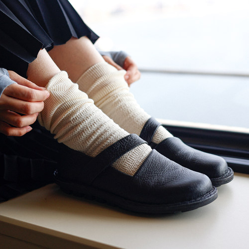 Beeff苎麻松口堆堆袜夏季凉爽