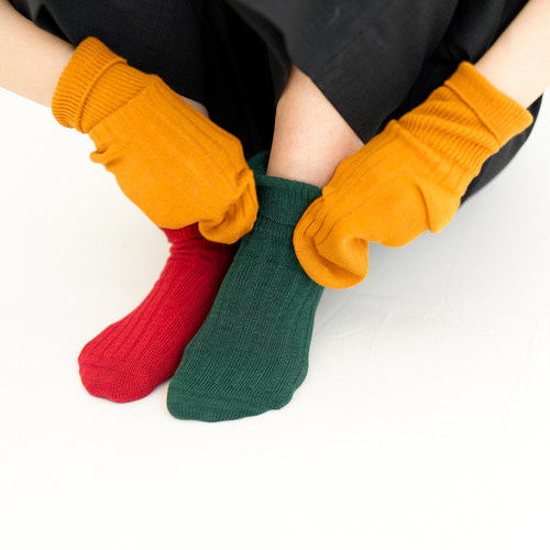 Beeff圣诞限定长绒棉翻折堆堆袜