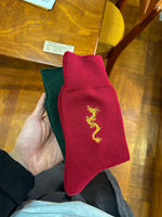 BeeffSocks Limited Edition zodiac Socks for the Year of the Dragon, embroidered mid-calf socks, boneless thick needle red socks for the zodiac year thumbnail 8