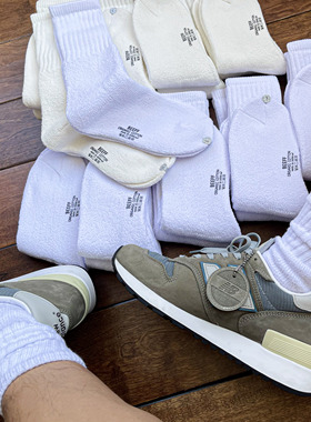 Beeff男女 重磅加厚 复古cityboy长袜 棉毛巾底白色堆堆袜堆叠