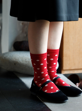 BeeffSocks 波点袜 中筒袜女 圆点图案 原创设计 无骨袜尖 无骨袜