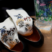 无骨 beeff day设计 花卉图案中筒袜 压力袜瘦腿 植物系 花朵