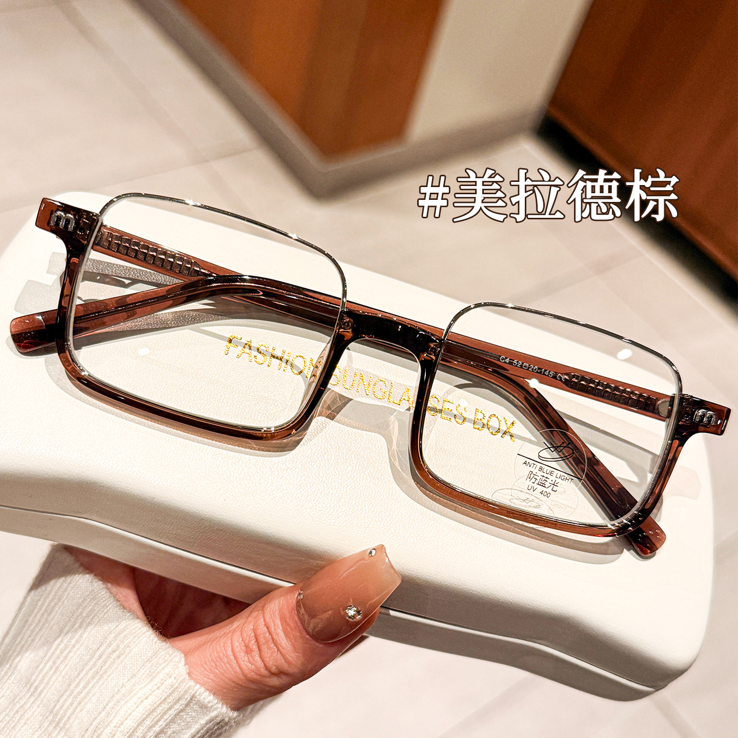 光野中古日系下半框眼镜