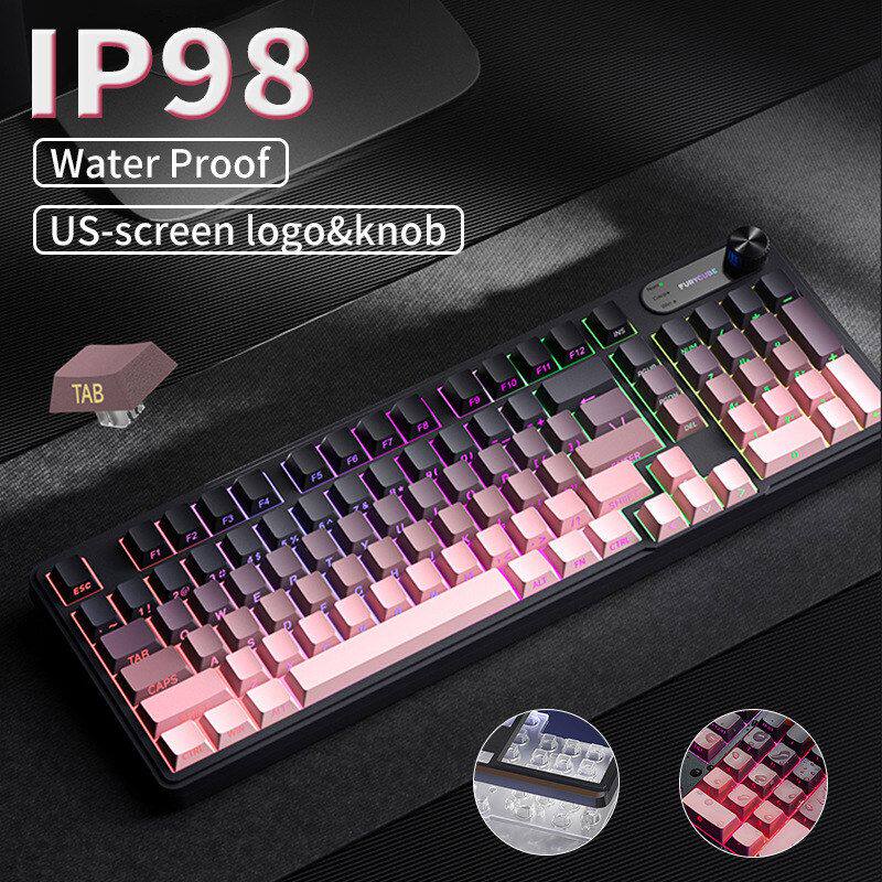 FURYCUBE IP98机械手感防水键盘电脑游戏电竞高颜值有线静音键盘 - 实物图