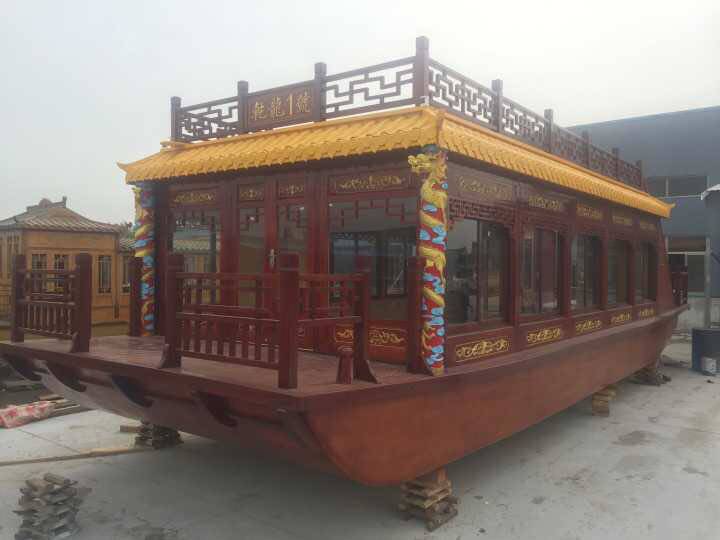 画舫船木船大型中国风木船乾隆下江南木船旅游船影视道具船可定制