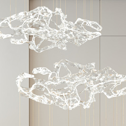 简约水破浪客厅酒店大厅吊灯