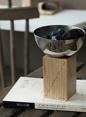 idemak原创无火香薰精油托盘扩香石水晶石北欧摆件持久香氛座