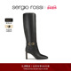 Sergio NORA系列锥型高跟金属扣长筒靴长靴 Rossi SR女鞋