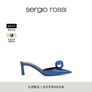 SR女鞋 BIGOUDI系列尖头缎面细跟高跟鞋 凉鞋 Sergio 拖鞋 Rossi