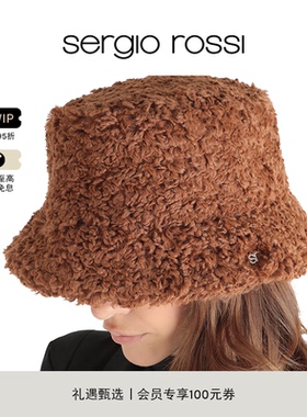 Sergio Rossi/女士SR MUPPET系列毛绒渔夫帽水桶帽