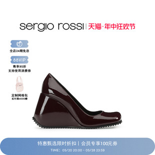 SR女鞋 ROSSI系列坡跟方头高跟鞋 Sergio Rossi