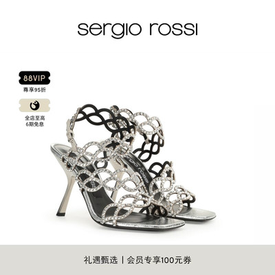 Sergio Rossi/SR女鞋 MERMAID系列 山羊皮高跟跟凉鞋