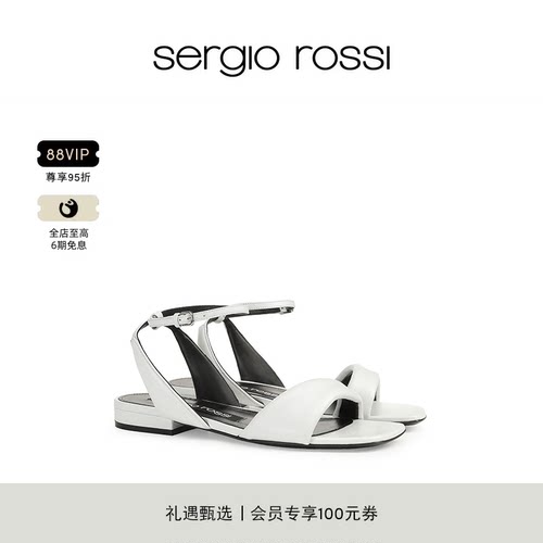 Sergio Rossi/SR女鞋SR SPONGY系列方头平底凉鞋