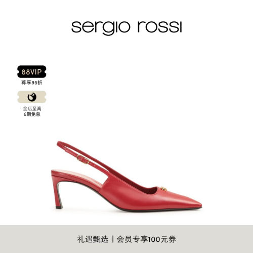Sergio Rossi/SR女鞋 SURGE系列方头露跟高跟凉鞋FP