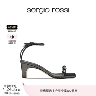 Sergio Rossi SR女鞋 SR1系列钻饰高跟凉鞋