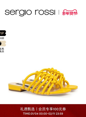 Sergio Rossi/SR女鞋SR ALICUDI系列日常休闲平底拖鞋凉鞋