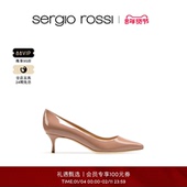 Rossi SR女鞋 GODIVA系列小猫跟尖头漆皮细跟高跟鞋 Sergio 单鞋