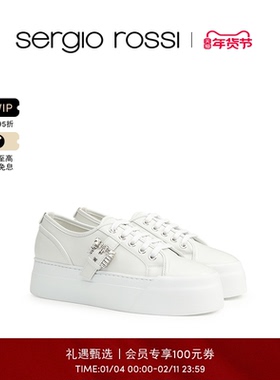 Sergio Rossi/SR女鞋SR TWENTY BUCKLE系列小白鞋休闲鞋板鞋单鞋