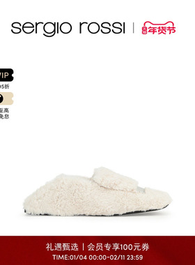 Sergio Rossi/SR男鞋SR1系列方头时尚简约通勤茸茸一脚蹬懒人鞋