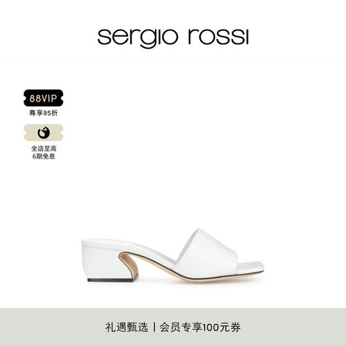 Sergio Rossi/SR女鞋SI ROSSI系列粗跟低跟凉鞋