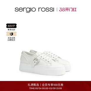 Sergio Rossi/SR女鞋SR TWENTY BUCKLE系列小白鞋休闲鞋板鞋单鞋