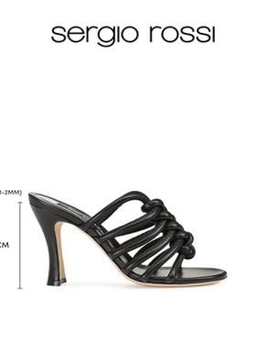 Sergio Rossi/SR女鞋SR ALICUDI系列纯色百搭休闲高跟凉鞋拖鞋