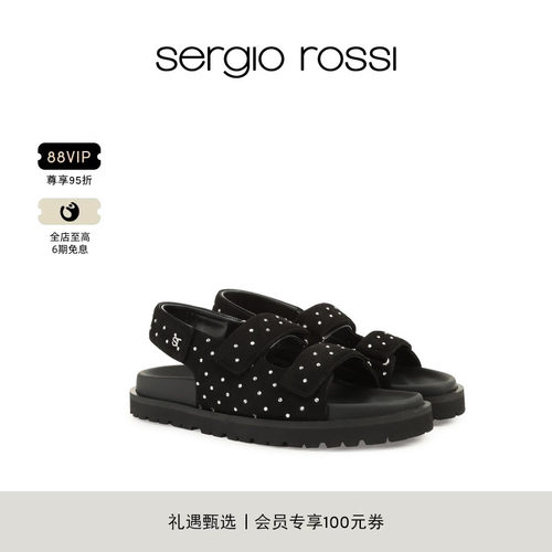 Sergio Rossi/SR女鞋 SR ARQUE系列一字带厚底平底凉鞋