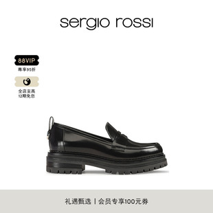 Rossi 皮鞋 SR女鞋 JOAN系列黑色简约百搭平底乐福鞋 Sergio