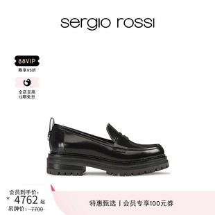 Rossi Sergio SR女鞋 JOAN系列黑色简约百搭平底乐福鞋 皮鞋