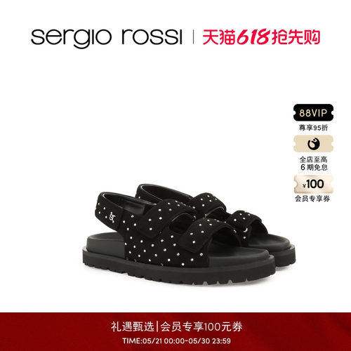 Sergio Rossi/SR女鞋 SR ARQUE系列一字带厚底平底凉鞋