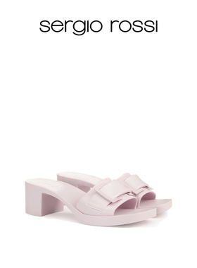 Sergio Rossi/SR女鞋JELLY果冻胶囊系列扣饰高跟拖鞋