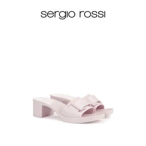 Sergio Rossi/SR女鞋JELLY果冻胶囊系列扣饰高跟拖鞋