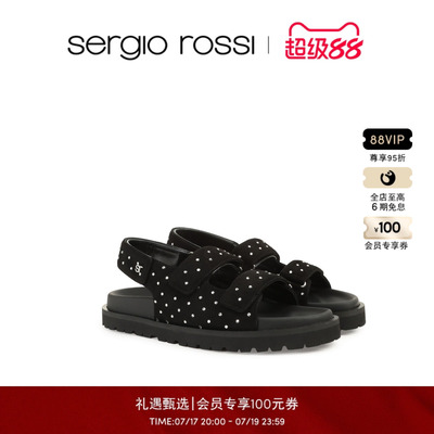 Sergio Rossi/SR女鞋 SR ARQUE系列一字带厚底平底凉鞋