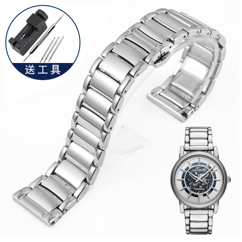 VNKM阿玛尼实心精钢手表带