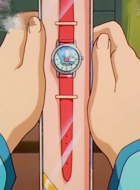 魔卡少女小樱动画雪兔红色爱心翅膀真皮手表动漫cos周边