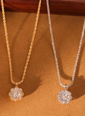 心花怒放爆闪锆石项链女士镶钻高级感花朵锁骨链韩版气质优雅超闪