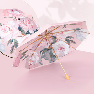 安珀双层黑胶太阳伞防晒小巧便携防紫外线高级感晴雨两用女遮阳伞